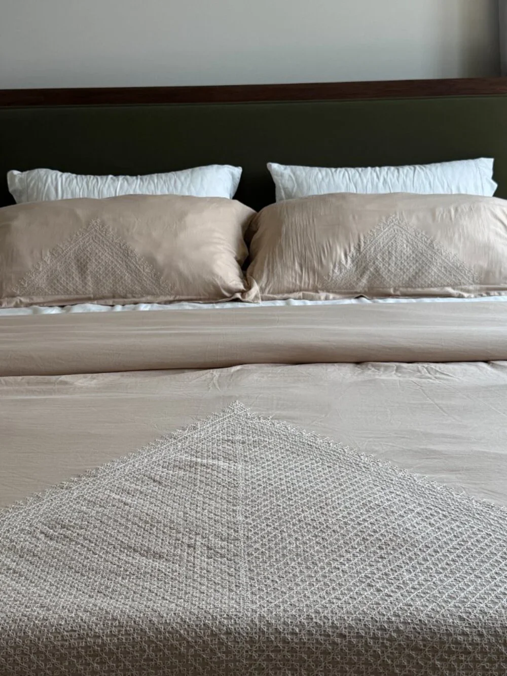 Hand Embroidered King Duvet + Shams